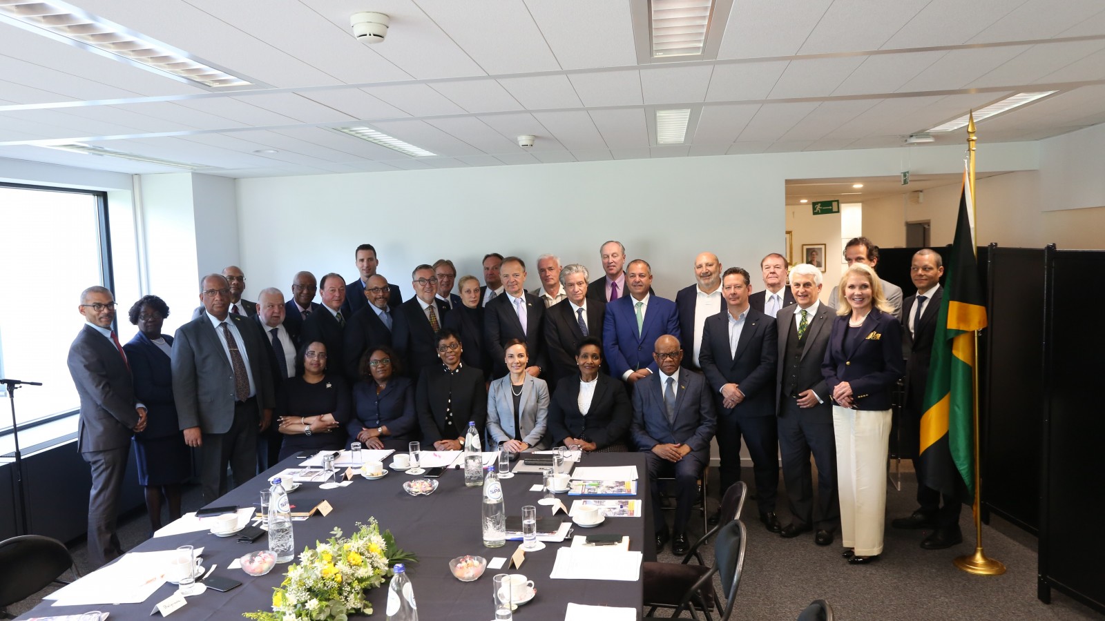 Minister of Foreign Affairs and Foreign Trade, Senator Kamina Johnson Smith (seated 3rd right), is joined by Jamaican Heads of Mission and Honorary Consuls, as well as representatives from JAMPRO, JTB and PICA during the inaugural European Regional Conference in Brussels from May 26 - 27, 2019.